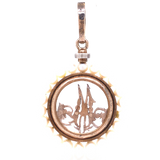 18K & Silver French Victorian Diamond & Pearl Initial M Locket