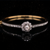 15K & Silver Victorian Diamond Cluster Bangle
