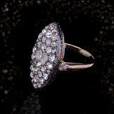 14K & Silver Dutch Victorian Diamond Navette Ring