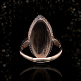 14K & Silver Dutch Victorian Diamond Navette Ring