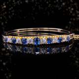 Sold on Layaway | 18K Victorian Diamond & Sapphire Bangle