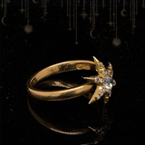 18K & 22K Diamond Star Ring Inscribed " FMH to CP Dec 25. 1919"