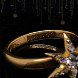 18K & 22K Diamond Star Ring Inscribed " FMH to CP Dec 25. 1919"
