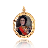 14K European Victorian Double Gentleman Portrait Locket