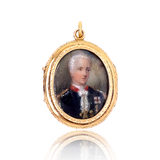 14K European Victorian Double Gentleman Portrait Locket