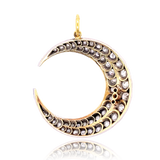18K & Silver Victorian Diamond Crescent Pendant