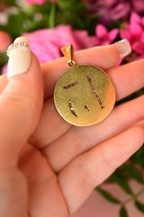 14K Dutch Victorian Diamond "13" Pendant