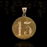 14K Dutch Victorian Diamond "13" Pendant