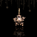 14K Dutch Victorian Diamond Flower Pendant