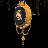 14K Dutch Victorian Onyx & Pearl Initial S Locket-Brooch c.1875 (With Provenance)