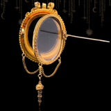 14K Dutch Victorian Onyx & Pearl Initial S Locket-Brooch c.1875 (With Provenance)