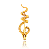 18K & Platinum French Victorian Diamond & Emerald Snake Slider Brooch-Pendant