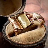 14K Georgian Flower Enamel Poison Ring