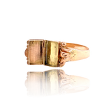 14K Georgian Flower Enamel Poison Ring