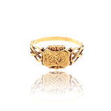 14K Georgian Engraved Hidden Compartment Poison Ring