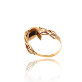 14K Georgian Engraved Hidden Compartment Poison Ring