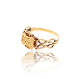 14K Georgian Engraved Hidden Compartment Poison Ring