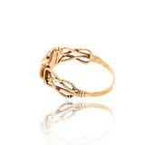 14K Georgian Engraved Hidden Compartment Poison Ring