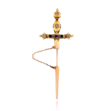 14K Victorian Spinel Sword Jabot Pin
