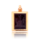 14K German Victorian Onyx Noble Family Crest Coronet Monogram EJB Locket