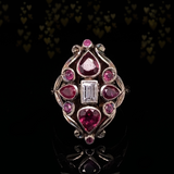 Sold on Layaway | 14K Art Deco Diamond & Ruby Navette Ring