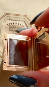 14K German Victorian Onyx Noble Family Crest Coronet Monogram EJB Locket