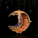 14K Dutch Victorian Diamond, Sapphire & Ruby Floral Crescent Brooch