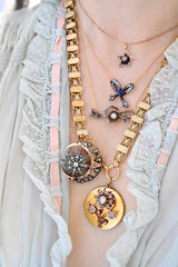 Sold on Layaway | 14K Dutch Victorian Diamond Crescent Arrow Necklace