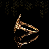 18K European Victorian Diamond Initial H Ring