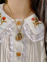 14K European Victorian Double Gentleman Portrait Locket