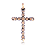 18K & Silver Georgian Diamond Cross Pendant