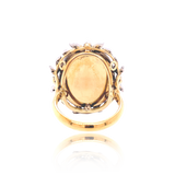 18K & Silver Georgian Diamond & Pearl Floral Lady Portrait Ring