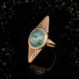 18K Vintage Aventurine Navette Ring