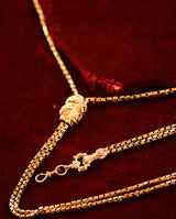 18K French Victorian Hand Gauntlet Slider Long Guard Chain 45.5"