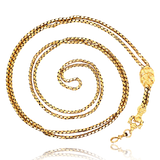 18K French Victorian Hand Gauntlet Slider Long Guard Chain 45.5"