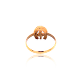 9K Victorian Turquoise & Pearl Horseshoe Clover Ring