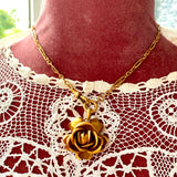 18K French Victorian Rose Bloom Pendant