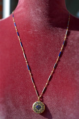 18K Victorian Diamond Monogram DE/ED Enamel Star Locket