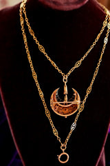 14K Dutch Victorian Diamond, Sapphire & Ruby Floral Crescent Brooch