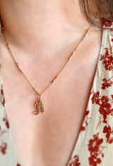 14K Victorian Diamond Initial B Pendant