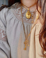 18K French Victorian Key Pendant