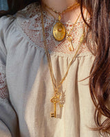18K French Victorian Key Pendant