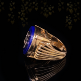 18K French Vintage Diamond & Lapis Lazuli Initial S Ring