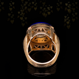 18K French Vintage Diamond & Lapis Lazuli Initial S Ring