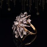 18K & Silver Victorian Diamond Floral Star Ring