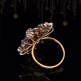 18K & Silver Victorian Diamond Floral Star Ring