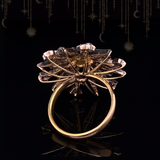 18K & Silver Victorian Diamond Floral Star Ring