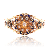 Sold on Layaway | 9K European Victorian Diamond Floral Enamel En Tremblant Bangle