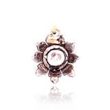 14K & Silver Victorian Large Diamond Flower Pendant