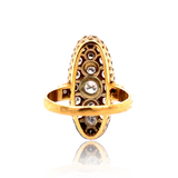 18K & Platinum French Victorian Diamond Navette Ring